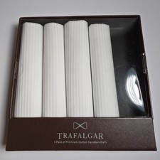 Trafalgar Handkerchiefs 100  Cotton Pinstripe Gift Box 4-Pack White