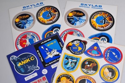 Vintage 4 Pages of Mixed Space NASA Stickers-Decals and Mounted Pieces