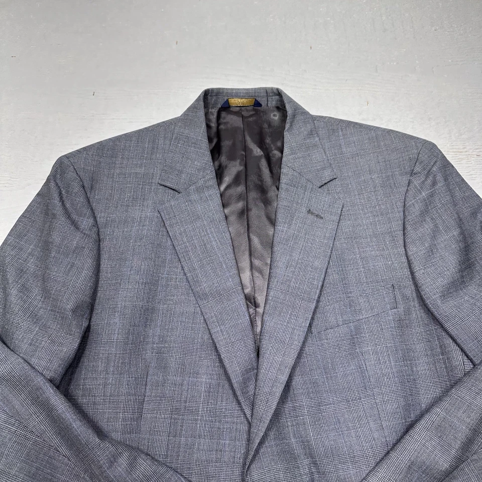 Vintage Brooks Brothers Suit Mens 45L Long Gray Wool Stretch 38X31 Pants Pleated - Image 3 of 4