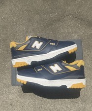 New Balance 550 BB550MA1‎ Mens US 7.5 D Running Shoes Navy Gold Leather Sneakers New Balance 550 Navy Yellow for Sale | Authenticity  main image 4