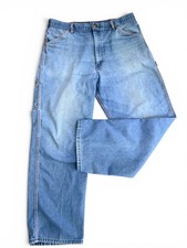 Vintage 1960s 1970s Big Mac Orange Stitch Carpenter Jeans Farm Denim 38x31 USA