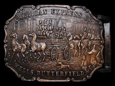 LF21104 VINTAGE 1970s  AMERICAN EXPRESS CO.  WELLS, BUTTERFIELD  CO. BUCKLE