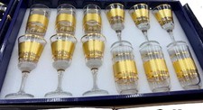 12pcs Beautiful Black and Gold 2 Different Designs Glasses Set for Party