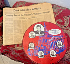 Watergate LA Times 1974 Complete/Rare 1963 Kennedy/US Presidents Tin Educational