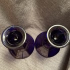 Xmas gifts. Pair Of Cobalt Blue Candle Stick Holders  — photo 2