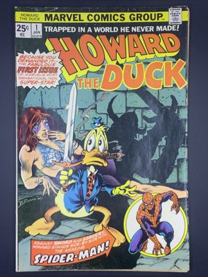 Howard the Duck #1 VG/FN 1976 SIGNED by Frank Brunner 1st Solo Howard the Duck