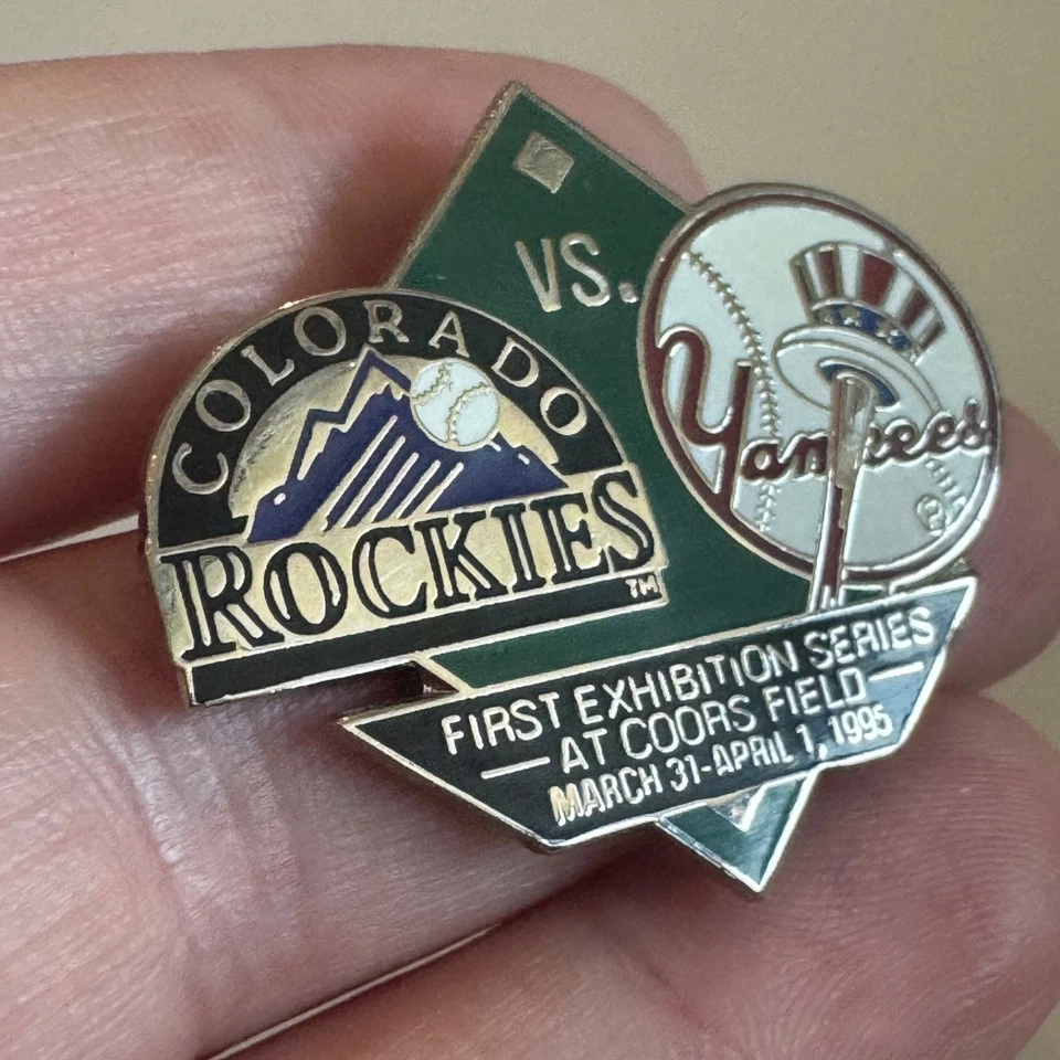 Vtg Colorado Rockies New York Yankees First Exhibition Series Coors Field 1995 E - Image 2 of 3