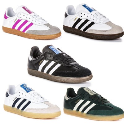 Adidas SambaJ 3 Stripes Retro 60s Junior Boys Sneakers In Dark