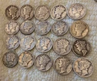 lot of 20 MERCURY Dime 90% Silver-Not Junk Scrap