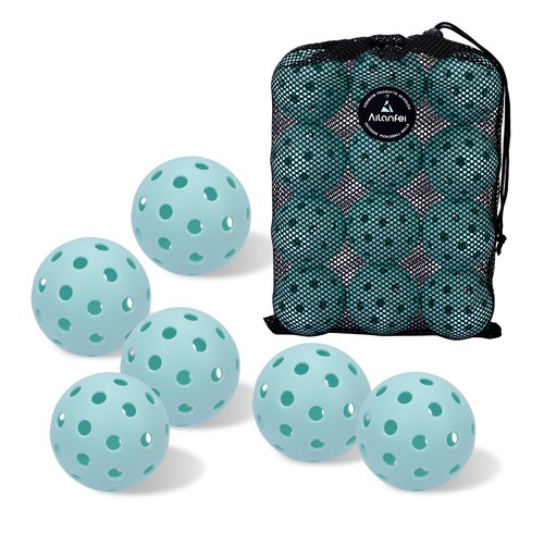 Pickleball Balls 12 Pack 40 Holes Outdoor Pickleball with Bag