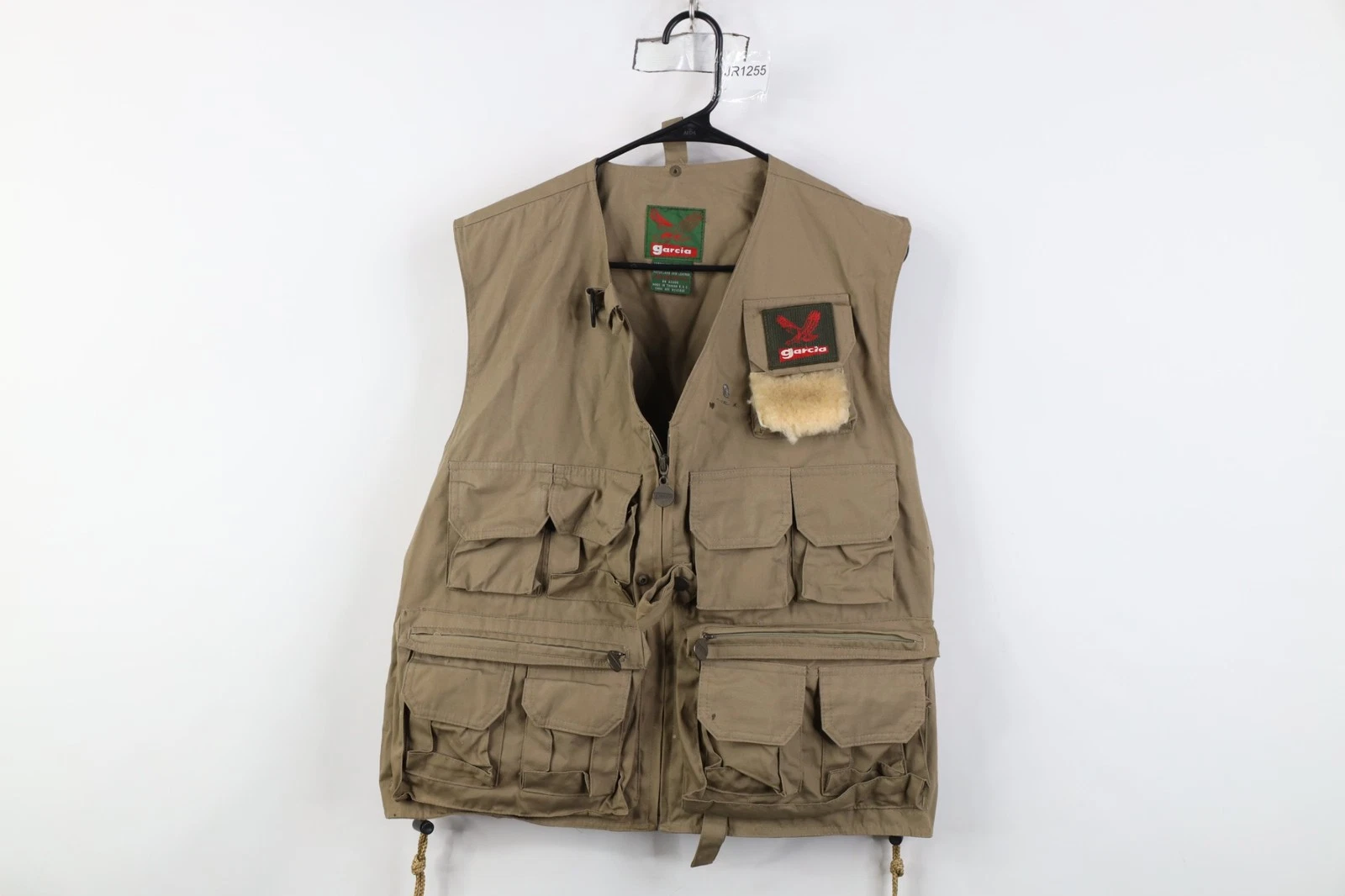 Vintage 90s Streetwear Mens OSFA Fly Fishing Tactical Full Zip Vest Jacket Beige