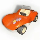 Vintage Tonka Beach Dune Buggy Orange Car Metal Pressed Steel 7" Flower Decal