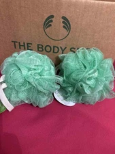 2X THE BODY SHOP Bath Lily Shower Pouf Loofah - New - HTF!!!  *RARE* US SELLER