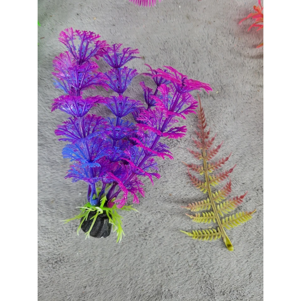 10 Pcs Artificial Aquarium Plants Fish Tank Decor Ornaments Plastic Decorations - Image 4 of 4