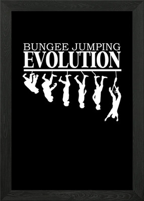 Gerahmtes Wandbild Bungee Jumping Evolution Poster Leinwanddruck Bild