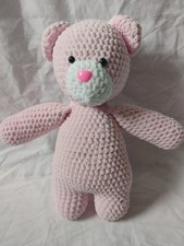 Handmade Crochet Pink Teddy Bear 10inch