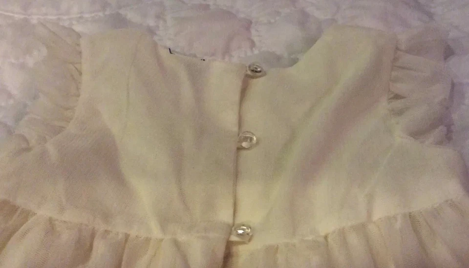 VESTIDO DE TUL BABY GAP NIÑAS FESTIVO VACACIONES MARFIL CON JOYAS TALLA 4 Foto 4 de 4