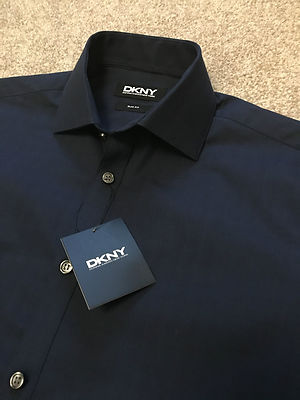 NEU MIT ETIKETT DKNY ACAPULCO BLAU SLIM FIT HEMD XS EXTRA SMALL XSMALL KOSTET £149,99