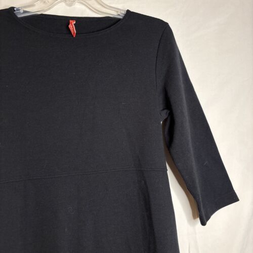Hanna Andersson Women's Ponte Knit Knee Length 3/4 Sleeve Black Dress Small - Picture 3 of 12