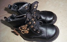 Pink Label Black Double Buckle Boot Sz 5