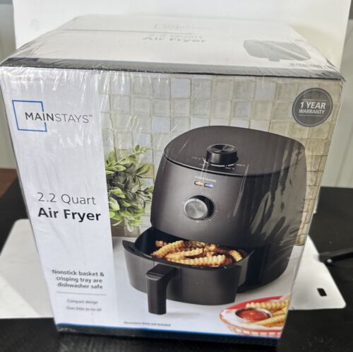 AirFryer Mainstays 2.2 Quart Compact Air Fryer, Dishwasher Safe Basket, 1150W,
