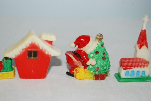 7. 1989 Vintage Hallmark Merry Miniatures, Haus, Schneemann, Weihnachtsmänner, Kirche - Bild 7 von 12