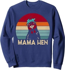 Mama Hen Chicken Mom Gifts Pajamas Retro Retro Cute Unisex Crewneck Sweatshirt