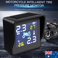 Motorcycle TPMS Tire Pressure Monitor System LCD Waterproof Wireless W/2 Sensor