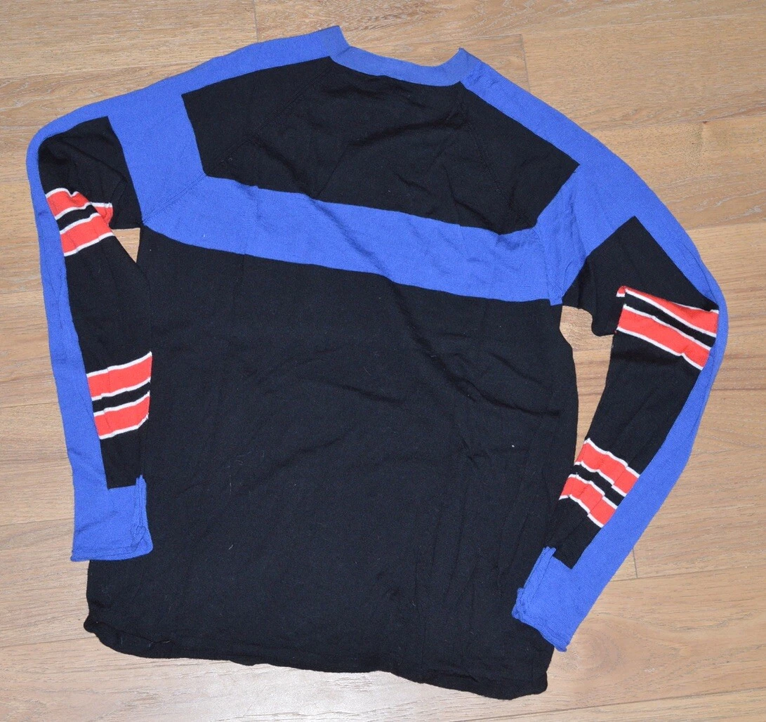 sweaty-betty 100% wool lightweight striped sweater