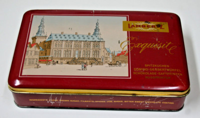 alte Blechdose - Sammlerdose ** Lambertz  Exquisite  ** 23 x 14 x 5 cm **