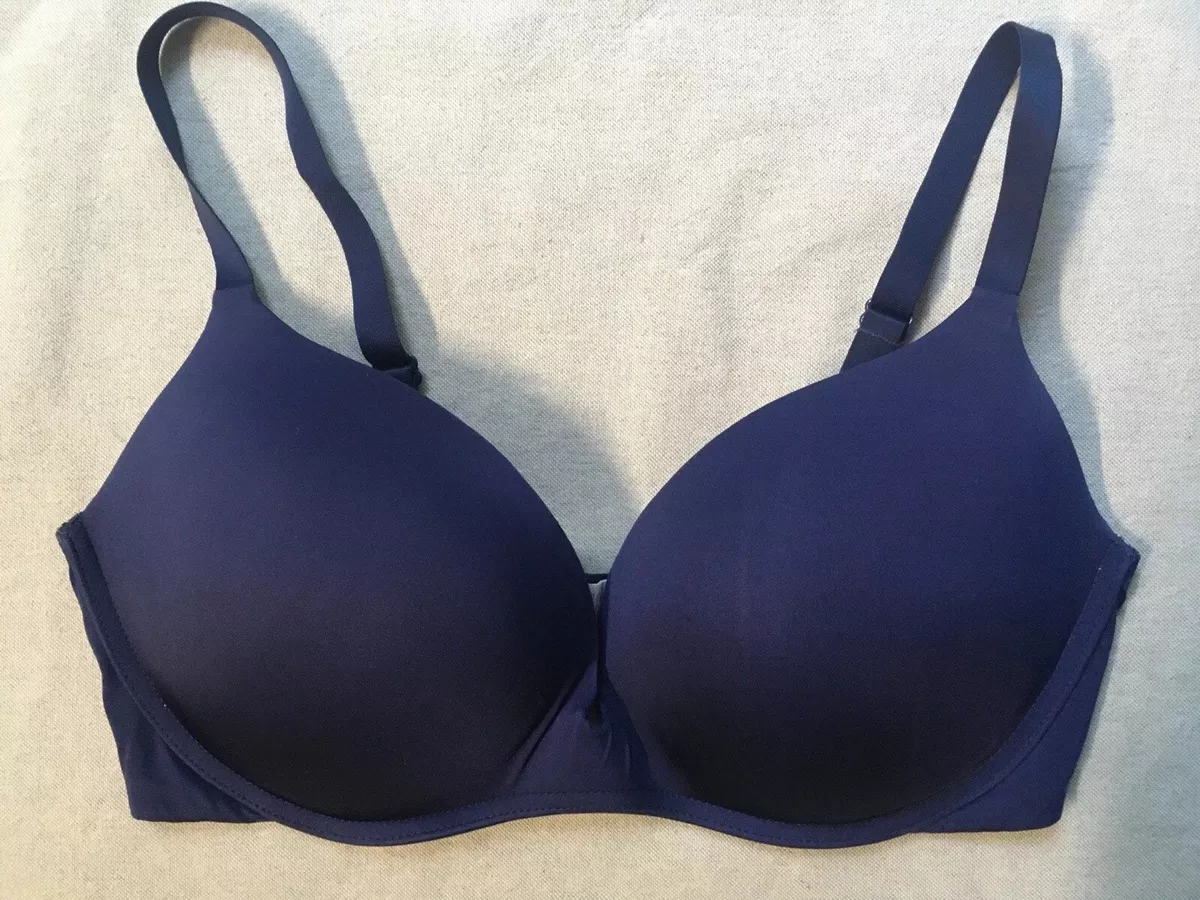 Calvin Klein Form F3495 Blue Padded Underwired Plunge Push Up Bra