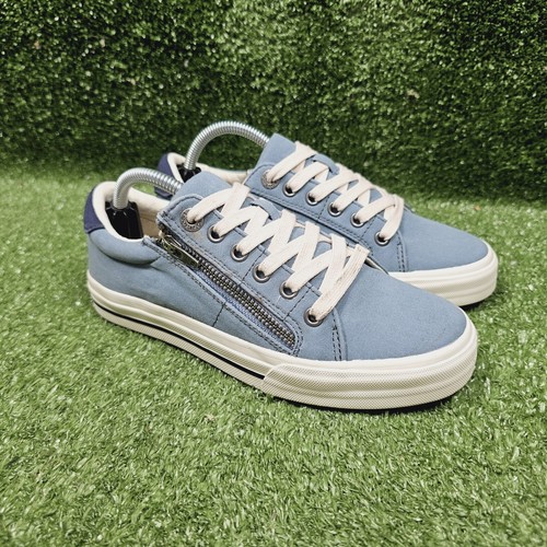 Taos Z Soul Blue Casual Canvas Lace Up Zip Up Sneakers Womens Size US 6