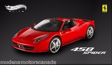 FERRARI 458 SPIDER RED ROSSO CORSA ON BLACK 1:18 BY HOT WHEELS ELITE BRAND NEW