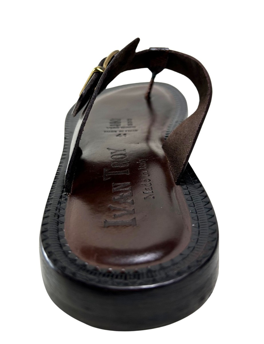 Alpha Brown Mens Italian Leather Sandals Alpha Brown Mens Italian Leather Sandals - Ivan Troy main image 4