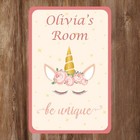 Unicorn Head Band Bedroom Door Sign Personalised With Any Name