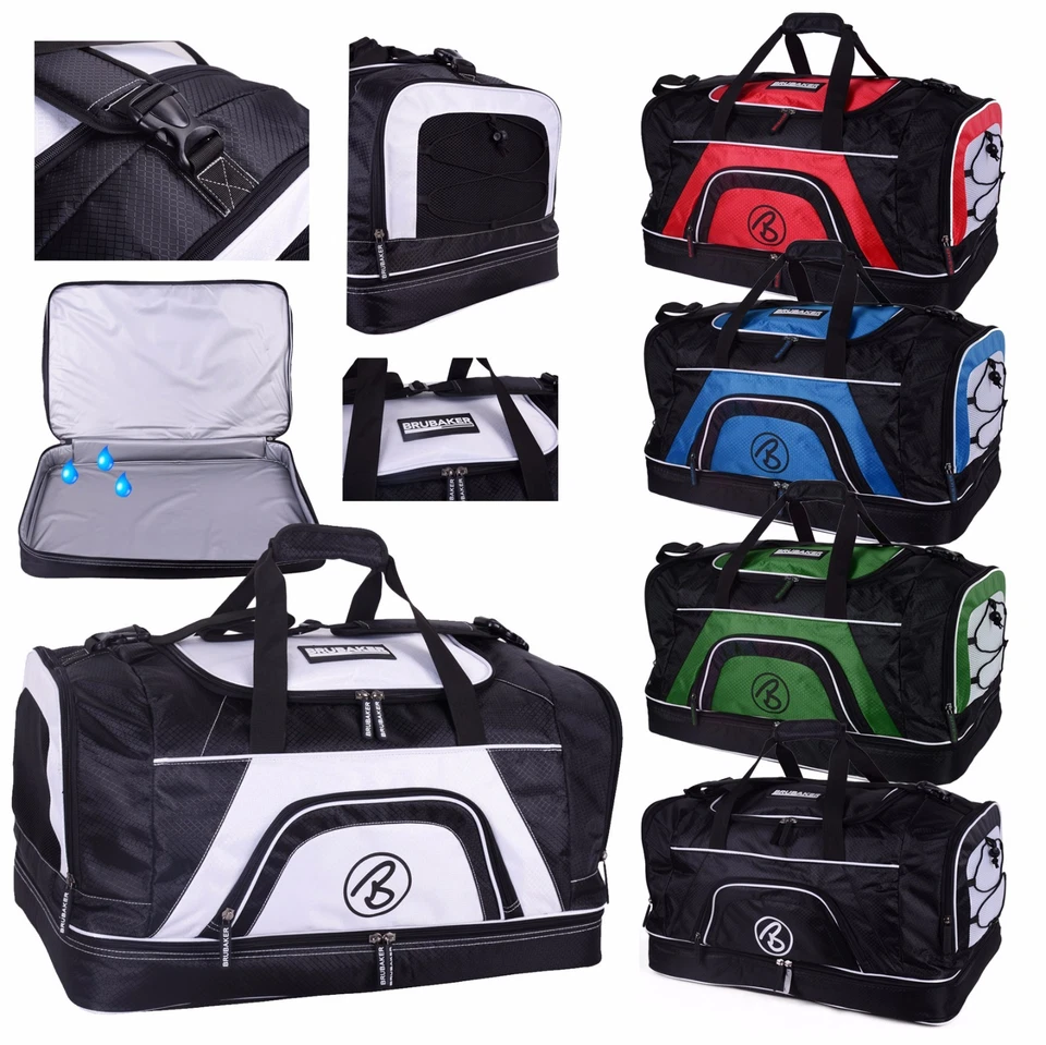 BRUBAK Grande Sac de Sport Gym 90 l Natation Piscine Sauna Gymbag Chaussures - Photo 1/4