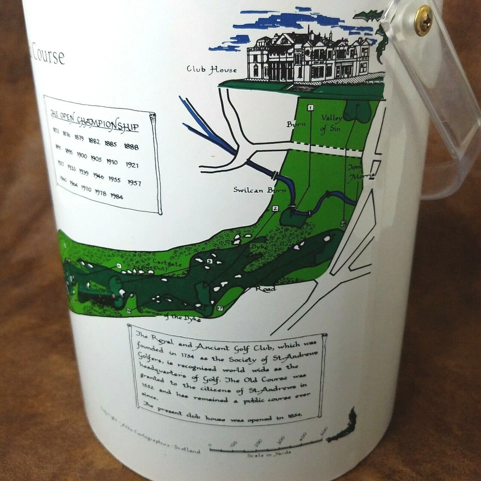 Cubo de hielo de golf St. Andrews The Old Course hecho en EE. UU. vintage años 80  Foto 3 de 4