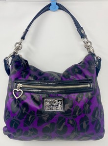 black and purple coach purse