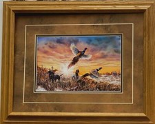 Jim Hansel Framed Pheasant print-OPENING DAY-Framed 21 x 17