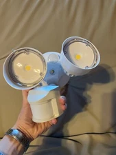 New Exterior Security Light with Adjustable Dual Head, Activated Three Ways