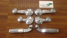 68-72 Chevy CLEAR Window Crank Set Chrome Door Handle & Clips Pontiac Olds Buick