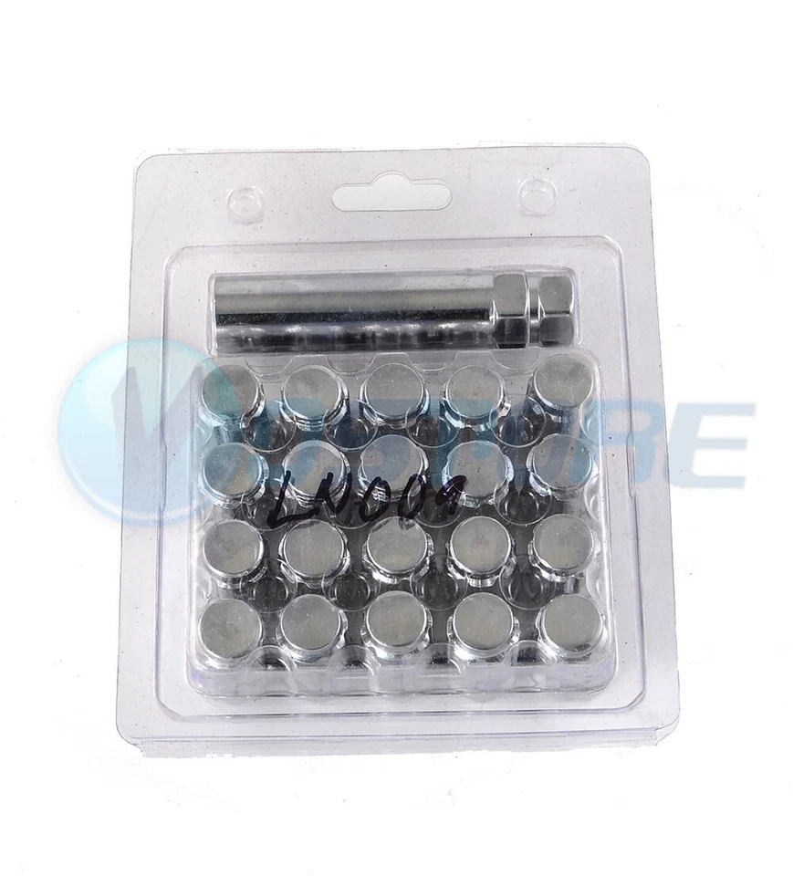 (20) 12x1.5 铬样条调谐器赛车凸耳螺母带钥匙适用于本田讴歌雪佛兰福特 — 第 3/3 张图片