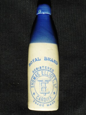 Schönes mega seltenes champagnerblaues Top/Blue Print Thomas Elliott, Cardiff