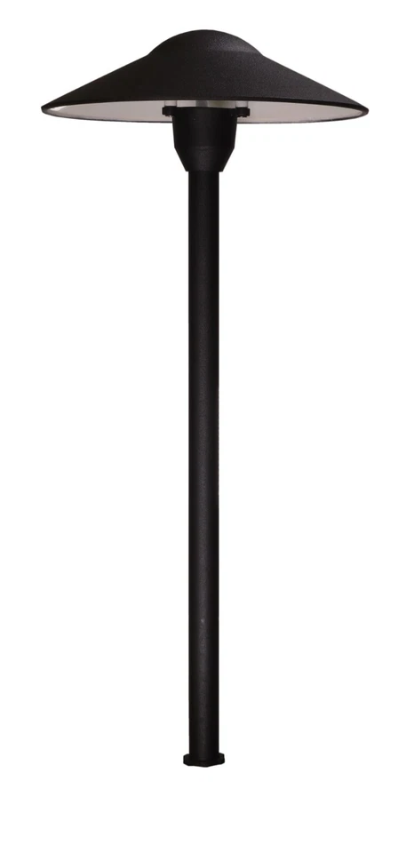 Iluminação de baixa tensão paisagem - luz de caminho de cogumelo com acabamento preto pacote com 6 - Imagem 2 de 4