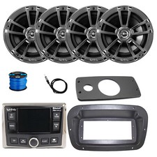 Infinity Radio, 4x 6.5" 225W Chrome Speakers w/ANT,Wire,Spa Bezel, Adapter