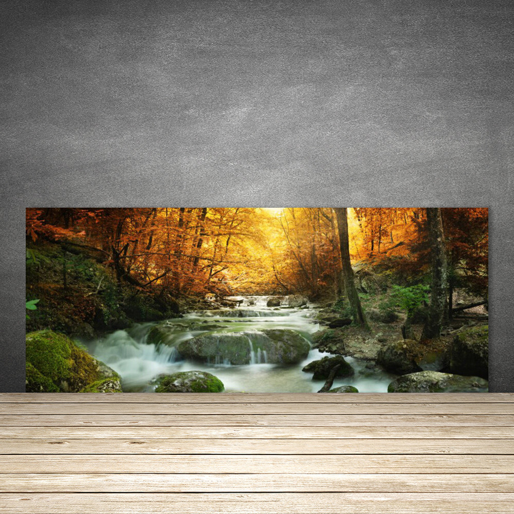 Crédence de cuisine en verre 125x50 Nature Cascade - Revêtement mural Forêt