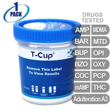 NEW Mintegrity Drug Test 12-Panel T-Cup Urine Home Kit 1-Pack #MI-TDOA-6124A3