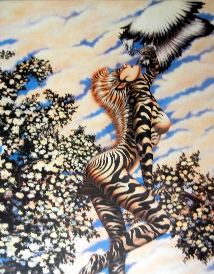 Olivia's ZEBRA LADY III ~ ¡HERMOSA! ~ LITOGRAFÍA STOCK PESADO 19" X 24" Foto 2 de 4