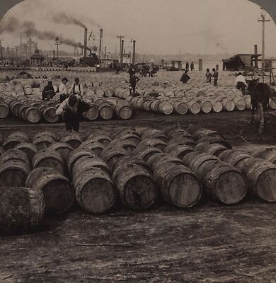 Sugar Levee New Orleans LA Steamers Distant Underwood Stereoview c1900