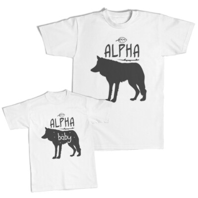 Dad and Son Matching Outfits Clothes Alpha Stars Wolf - Alpha Baby Stars Wolf